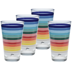Fiesta Dinnerware - 16 oz. All Colors Stripe Cooler Glass - Set of 4