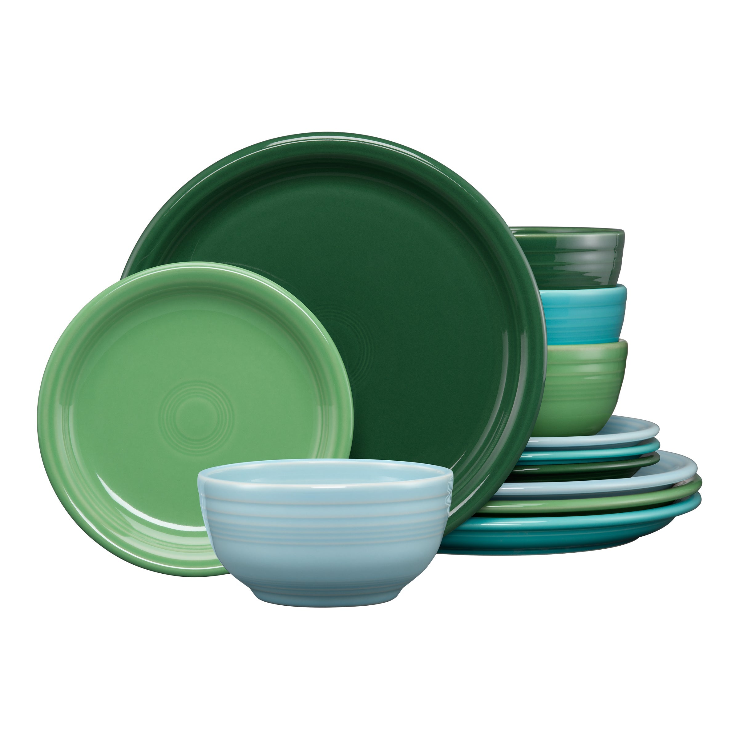 Fiesta Dinnerware - Mixed Aegean Bistro Coupe 12-Piece Dinnerware Set, Service for 4