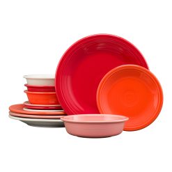 Fiesta Dinnerware - Mixed Sunset Horizon Classic Rim 12-Piece Dinnerware Set, Service for 4