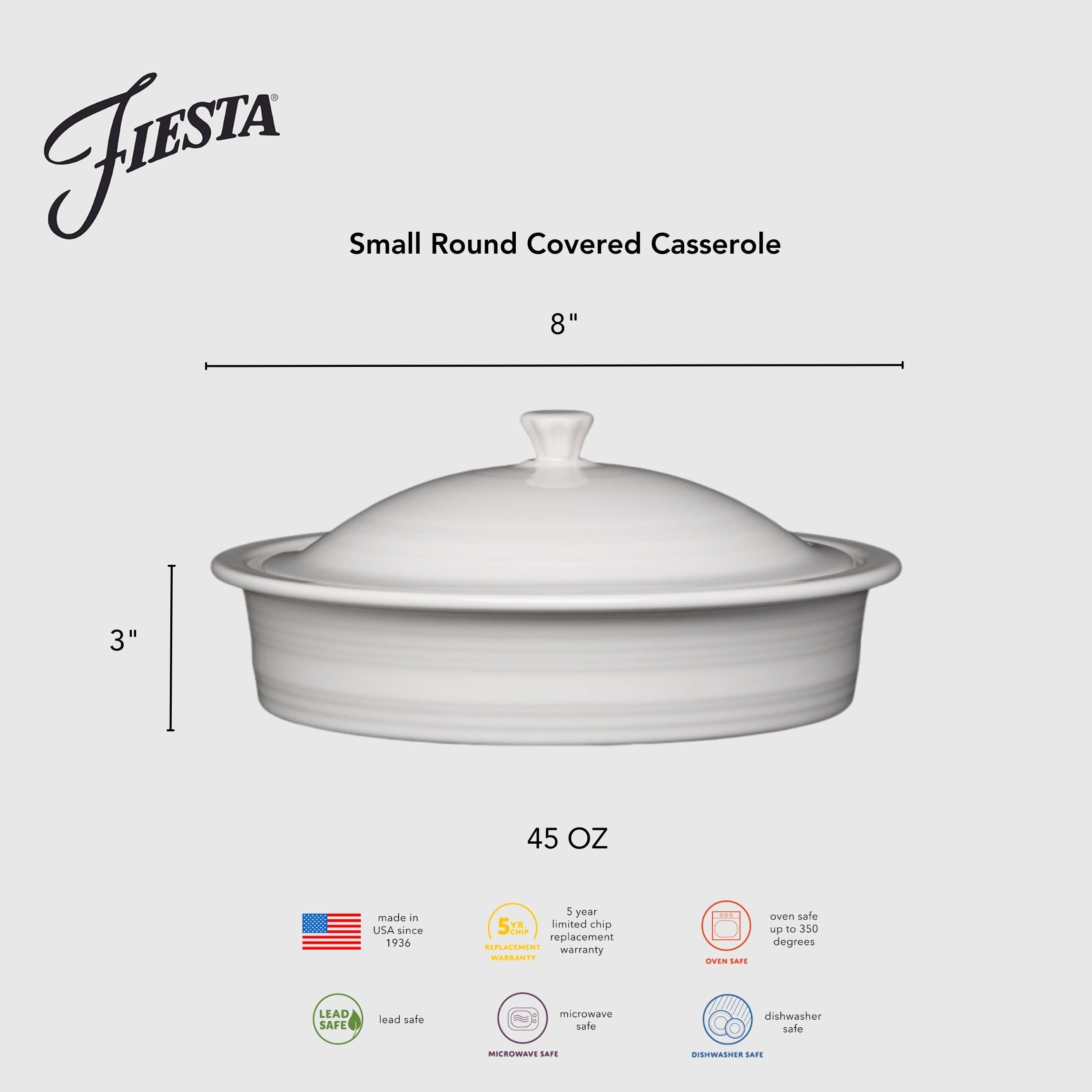Fiesta Dinnerware - Small 10 Inch Round Covered Casserole 1.4 Quart - Image 11