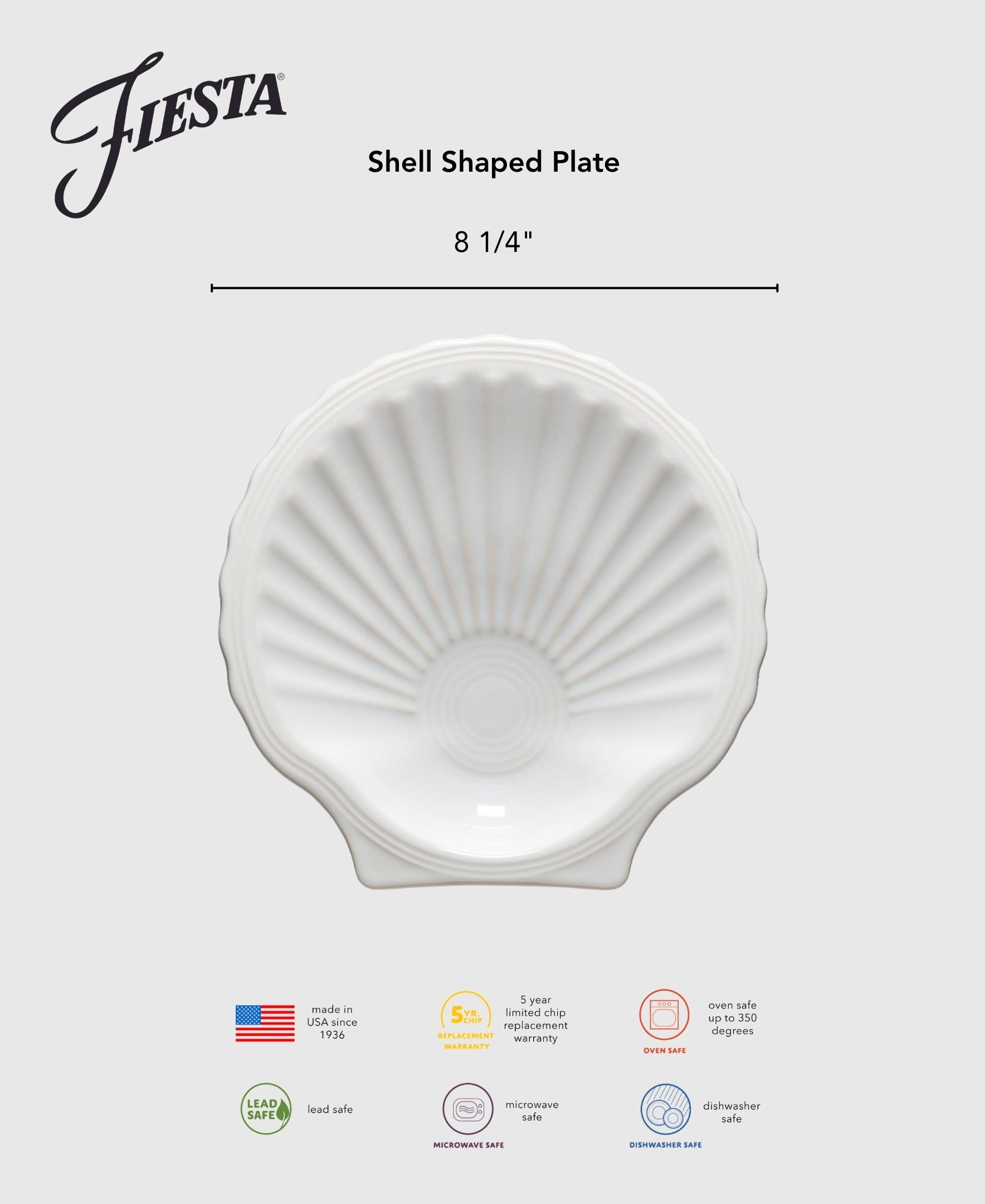 Fiesta Dinnerware - New Retired Shell Shaped Plate 8 1/4 Inch - Image 5