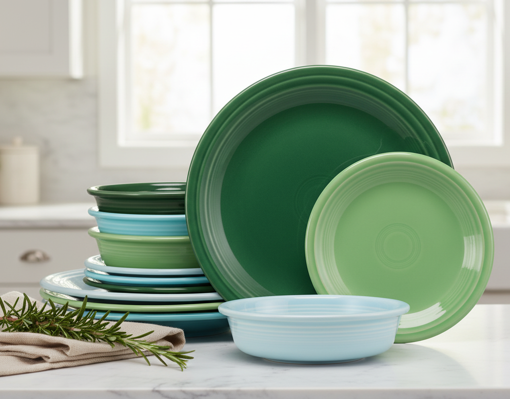 Fiesta Dinnerware - Mixed Aegean Classic Rim 12-Piece Dinnerware Set, Service for 4 - Image 3