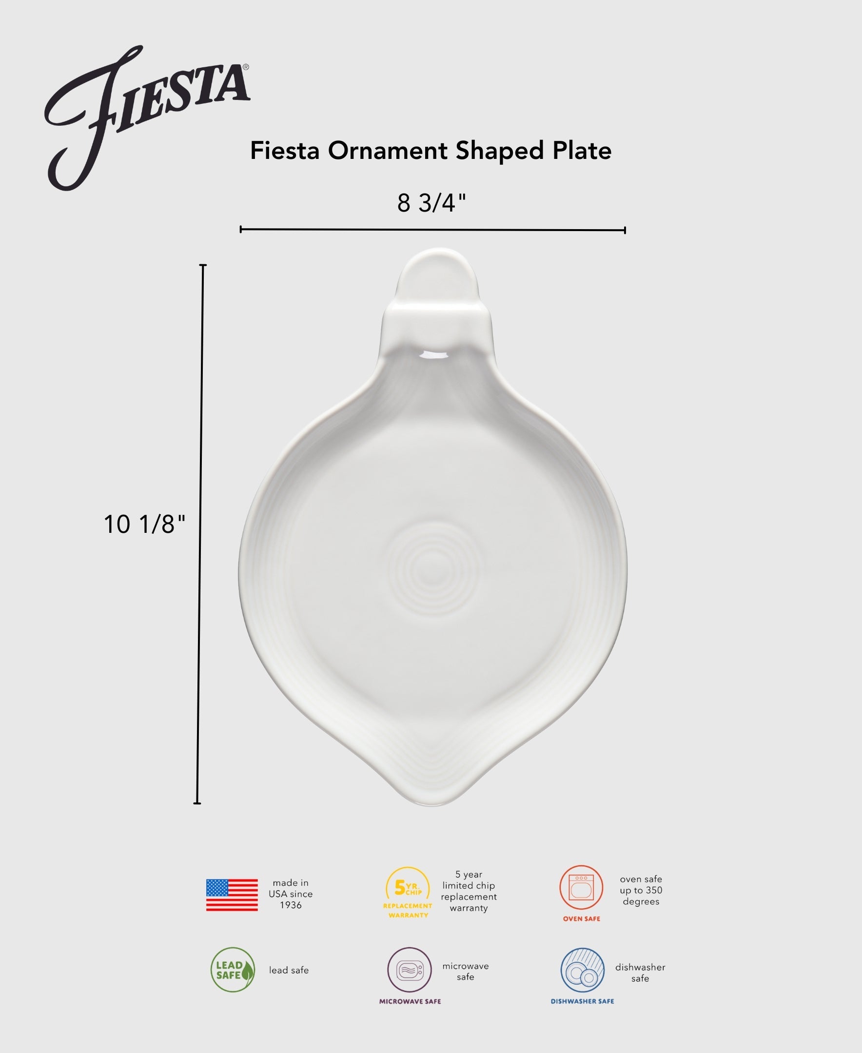 Fiesta Dinnerware - 8 3/4 Inch Ornament Shaped Plate - Image 7