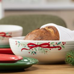 Alternative view of Fiesta Dinnerware - Holly Berry Christmas Garland Bistro Coupe 9 5/8 Inch Large Bowl 68 OZ