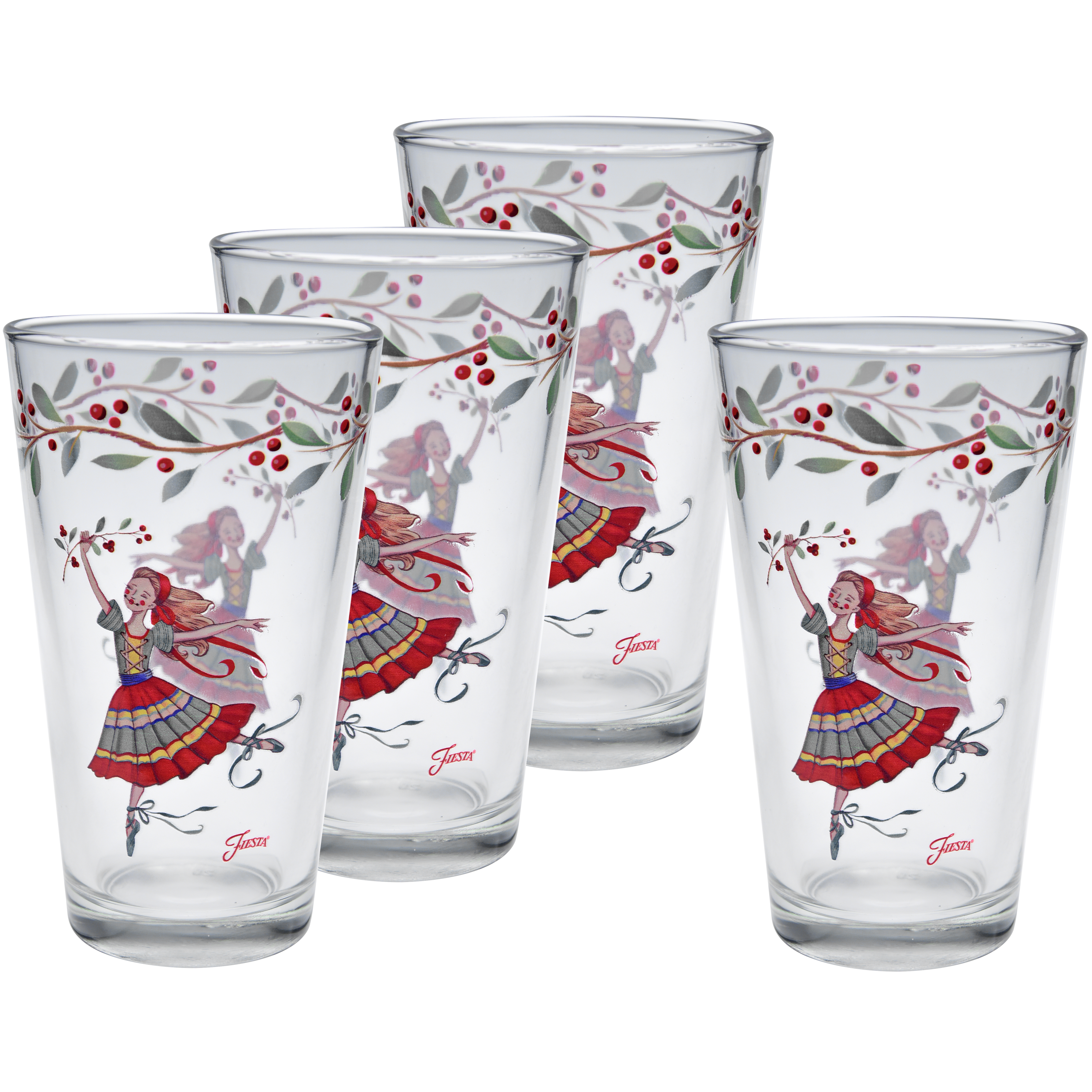 Fiesta Dinnerware - Nutcracker The Ballerina 16 oz. Cooler Glass - Set of 4