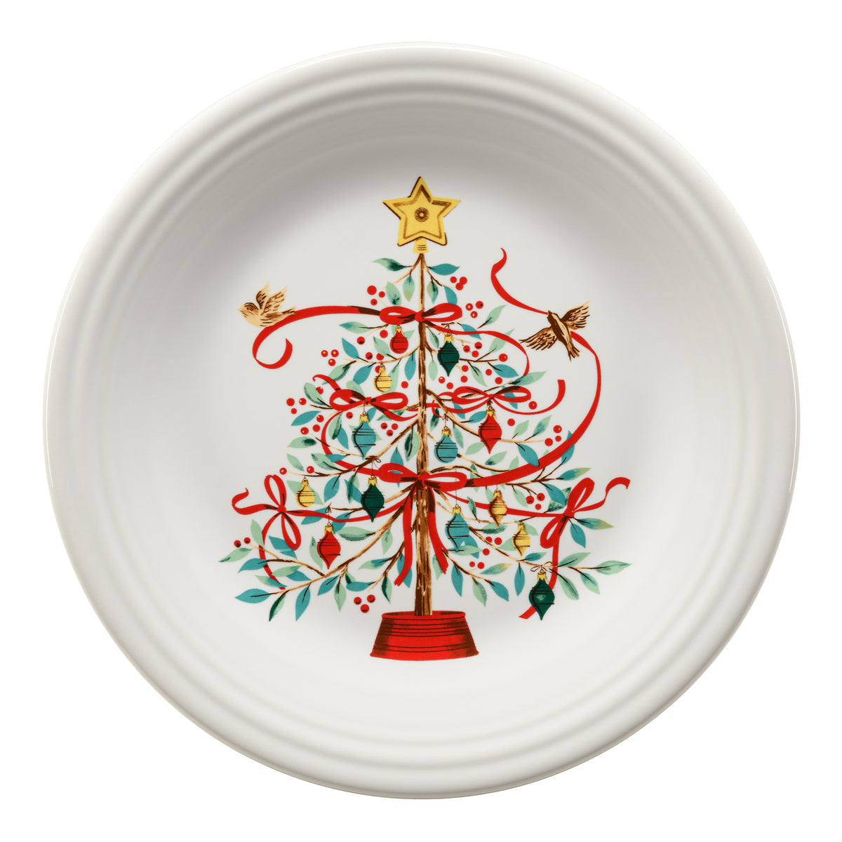 Fiesta Dinnerware - Holly Berry Christmas Tree Classic Rim 10 1/2 Inch Dinner Plate