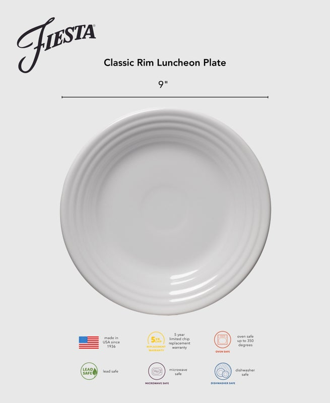Fiesta Dinnerware - Botanical Floral Lavender Classic Rim 9 Inch Luncheon Plate - Image 4