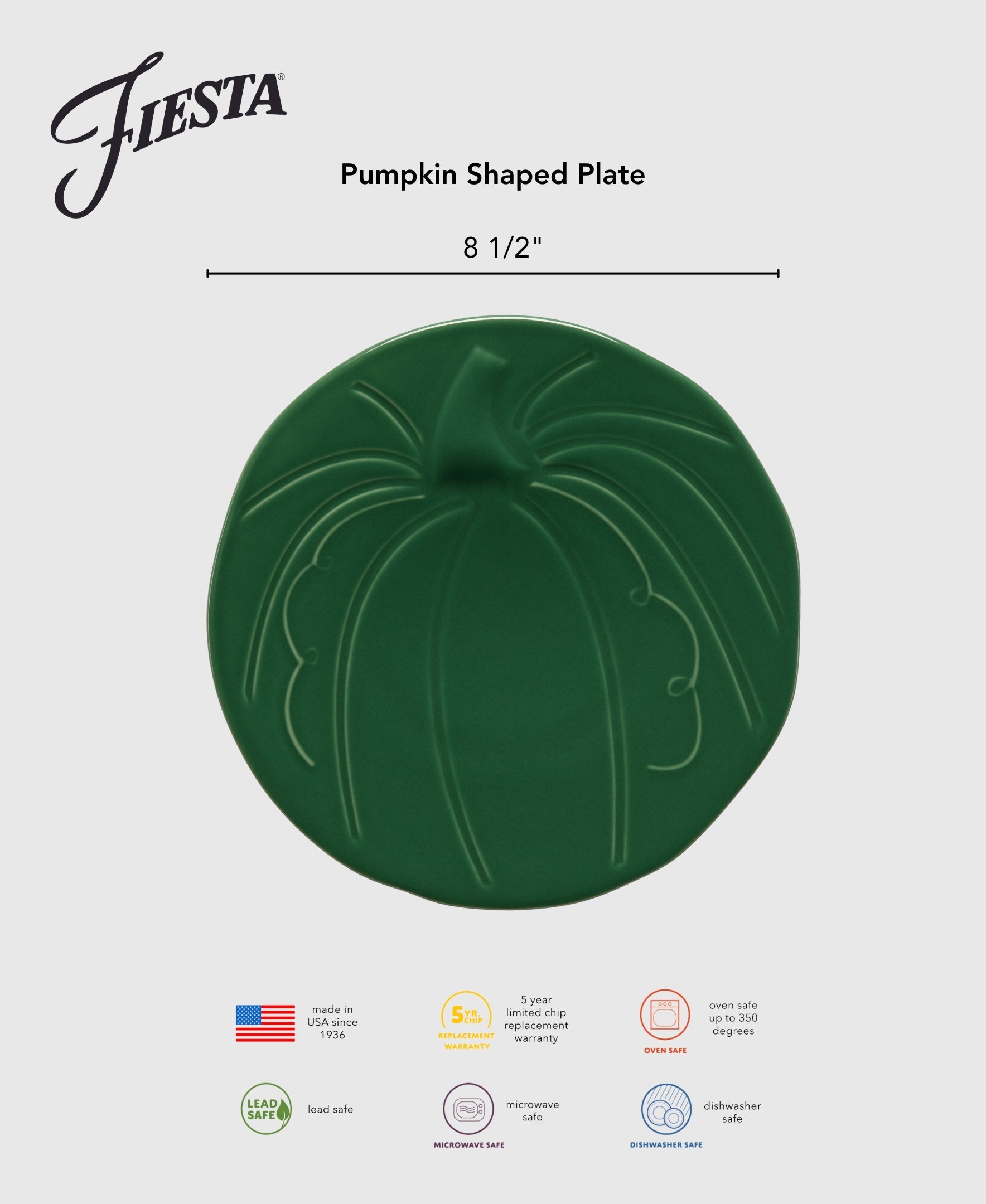 Fiesta Dinnerware - Pumpkin Shaped Plate 8 1/2 Inch - Image 8