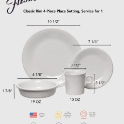 Alternative view of Fiesta Dinnerware - Lavender Classic Rim 4-Piece Place Setting, Service for 1