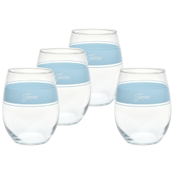 Fiesta Dinnerware - 15 oz. Fiesta® Frame Stemless Wine Sky, Set of 4