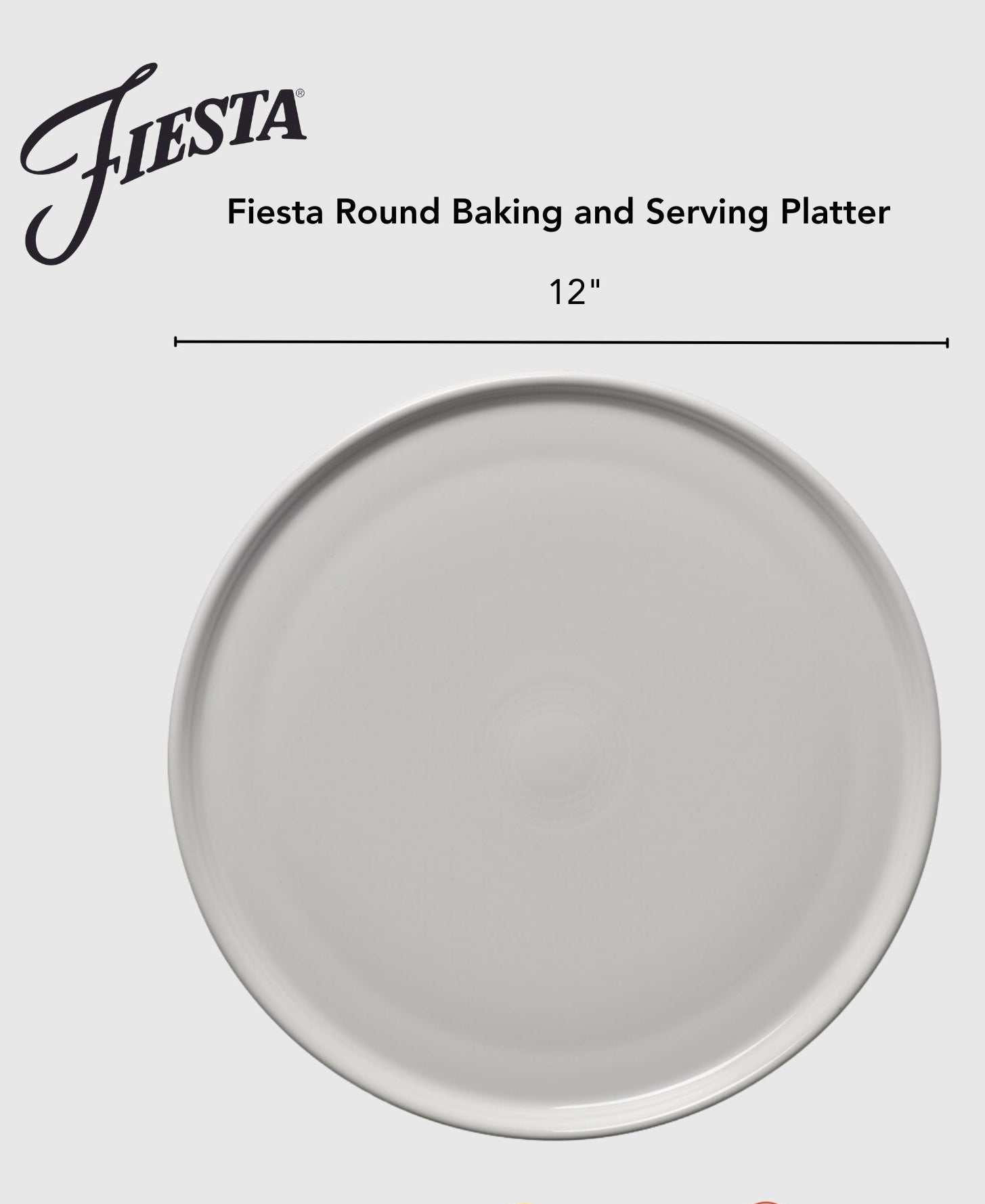 Fiesta Dinnerware - Fiesta 12 Inch Round Baking and Serving Platter - Image 3