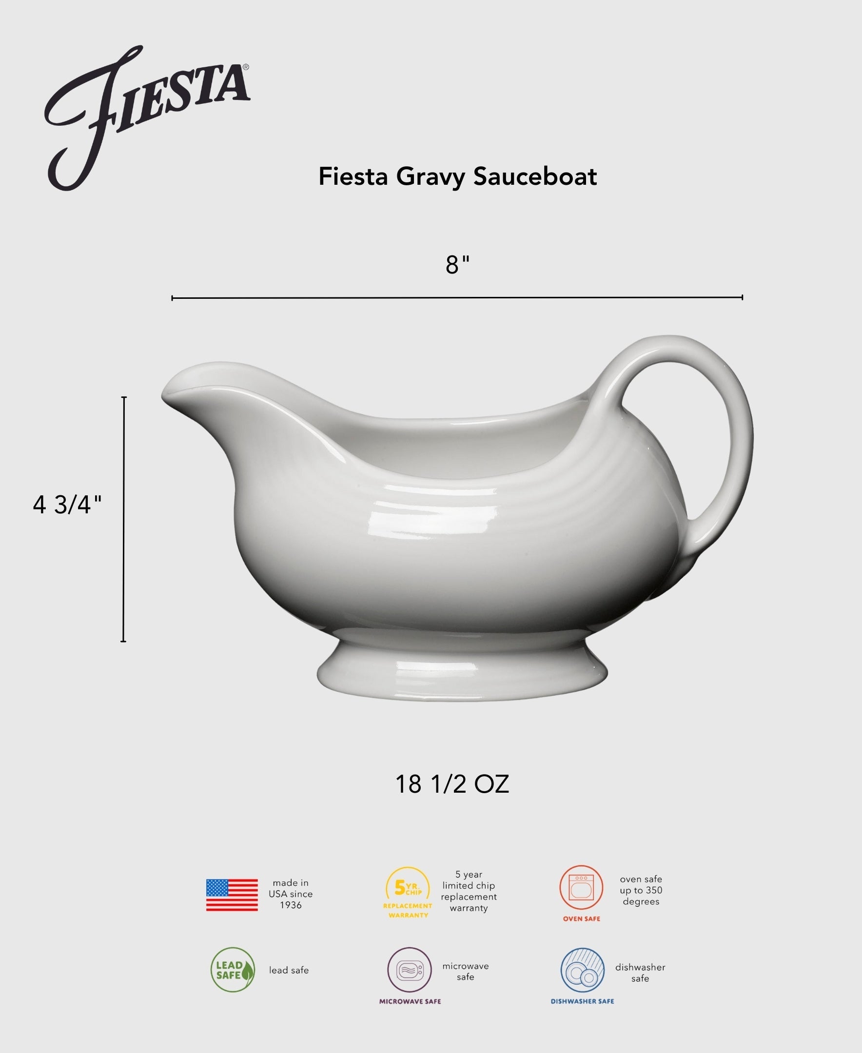 Fiesta Dinnerware - New Retired Fiesta 18 1/2 OZ Gravy Sauceboat - Image 3