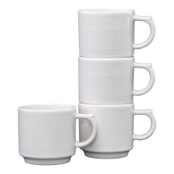 Fiesta Dinnerware - White 16 OZ Set of 4 Stackable Mug Set