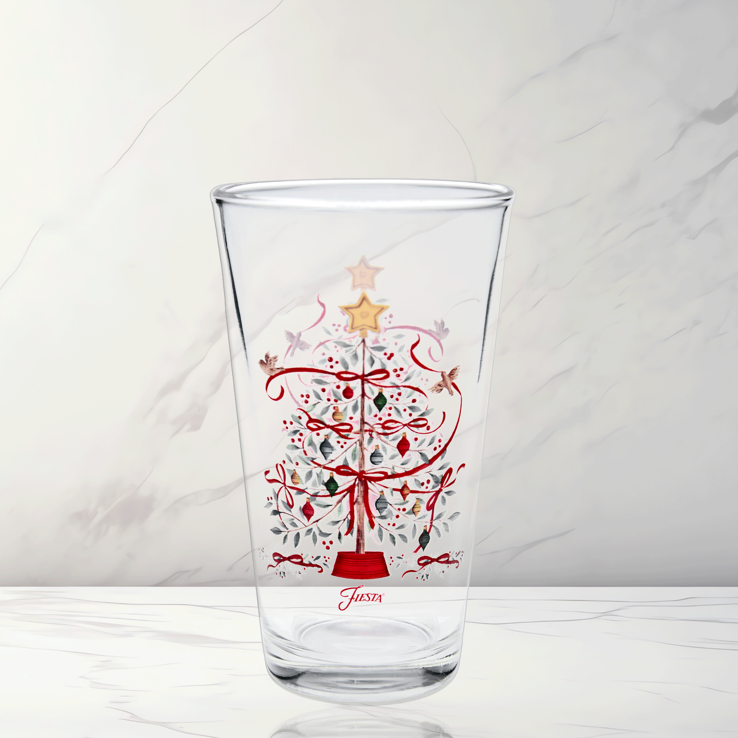Fiesta Dinnerware - Holly Berry Christmas Tree 16 oz. Cooler Glass - Set of 4 - Image 2