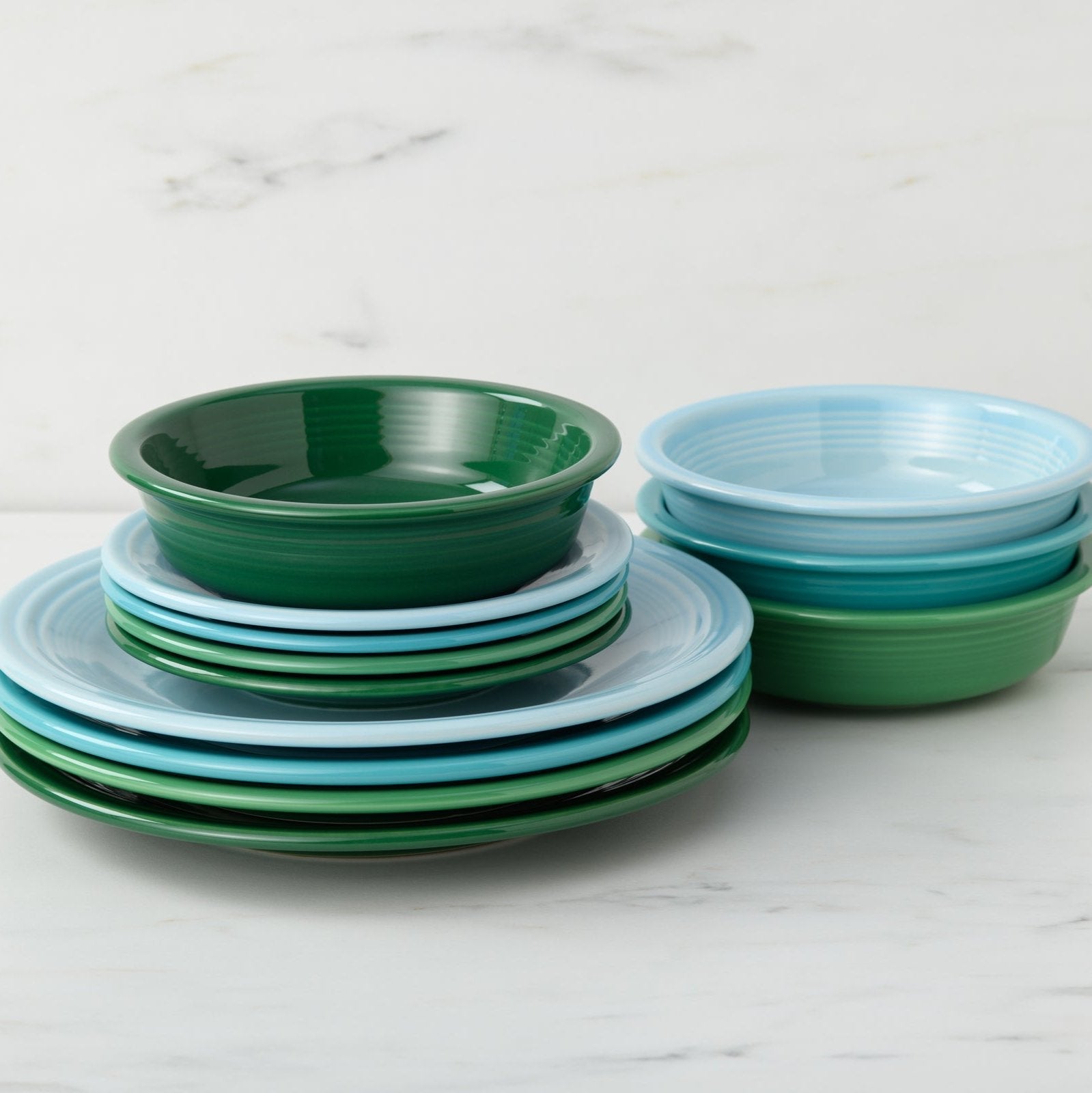 Fiesta Dinnerware - Mixed Aegean Classic Rim 12-Piece Dinnerware Set, Service for 4 - Image 2