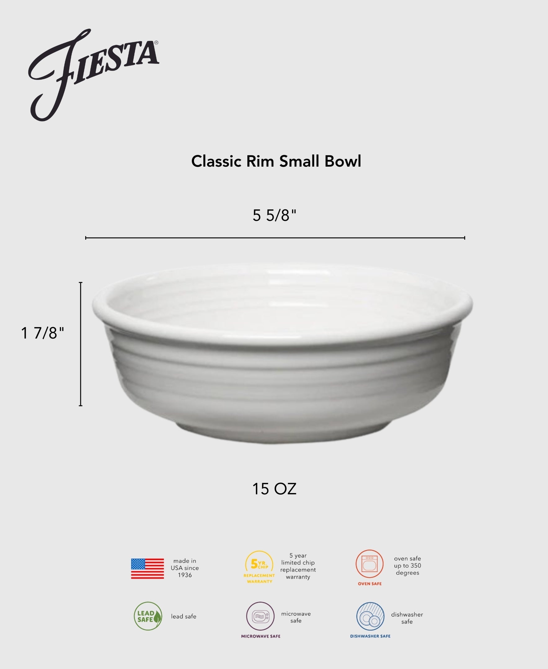 Fiesta Dinnerware - Lavender Classic Rim 5 5/8 Inch Small Bowl 15 OZ - Image 4