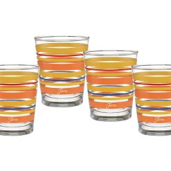 Alternative view of Fiesta Dinnerware - Retired 15 oz. Fiesta® Sienna Sunset Stripes Tapered Double Old Fashion, Set of 4