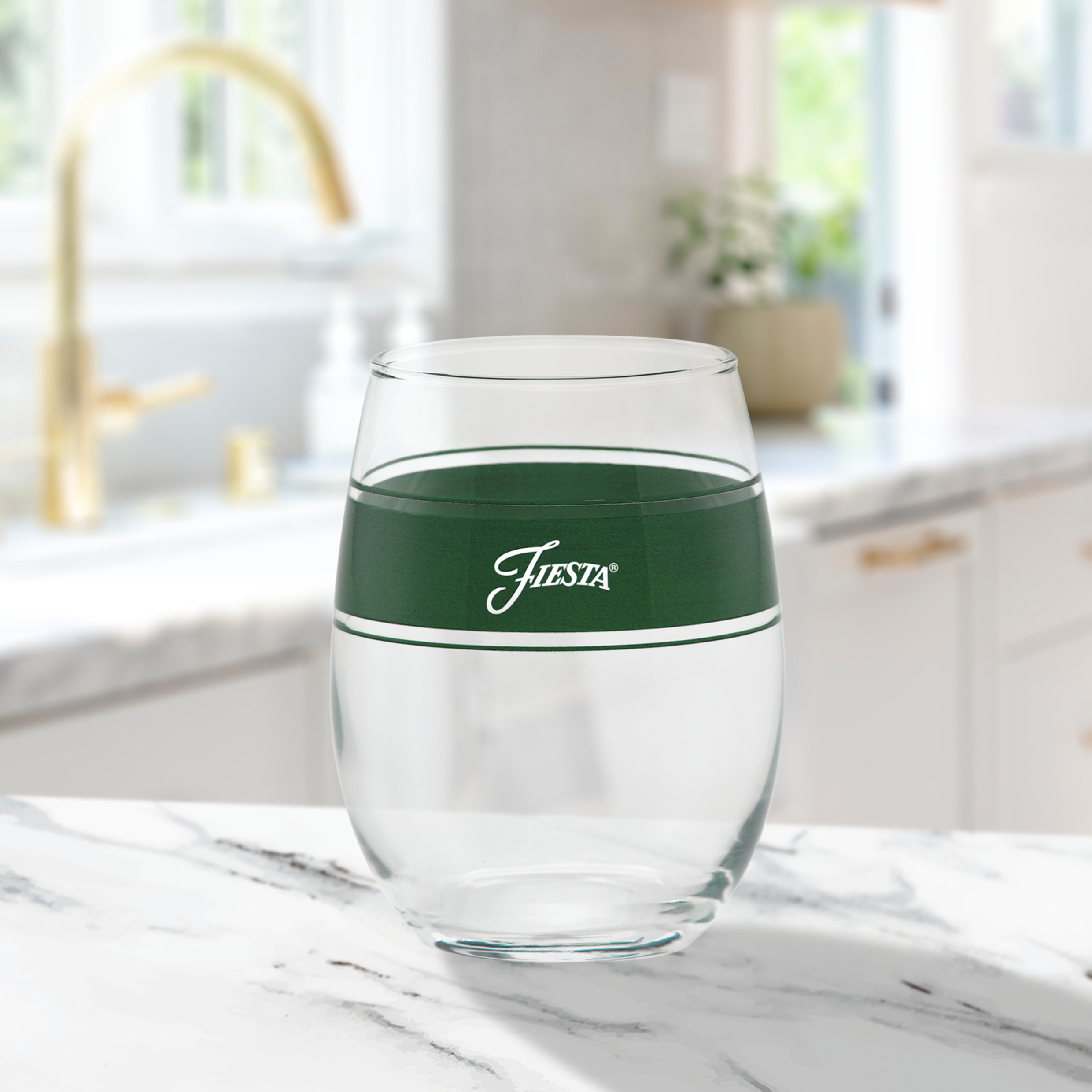 Fiesta Dinnerware - 15 oz. Fiesta® Frame Stemless Wine Jade, Set of 4 - Image 2