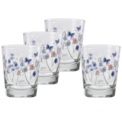 Fiesta Dinnerware - Breezy Floral 15 oz. Tapered Double Old Fashion Glass, Set of 4