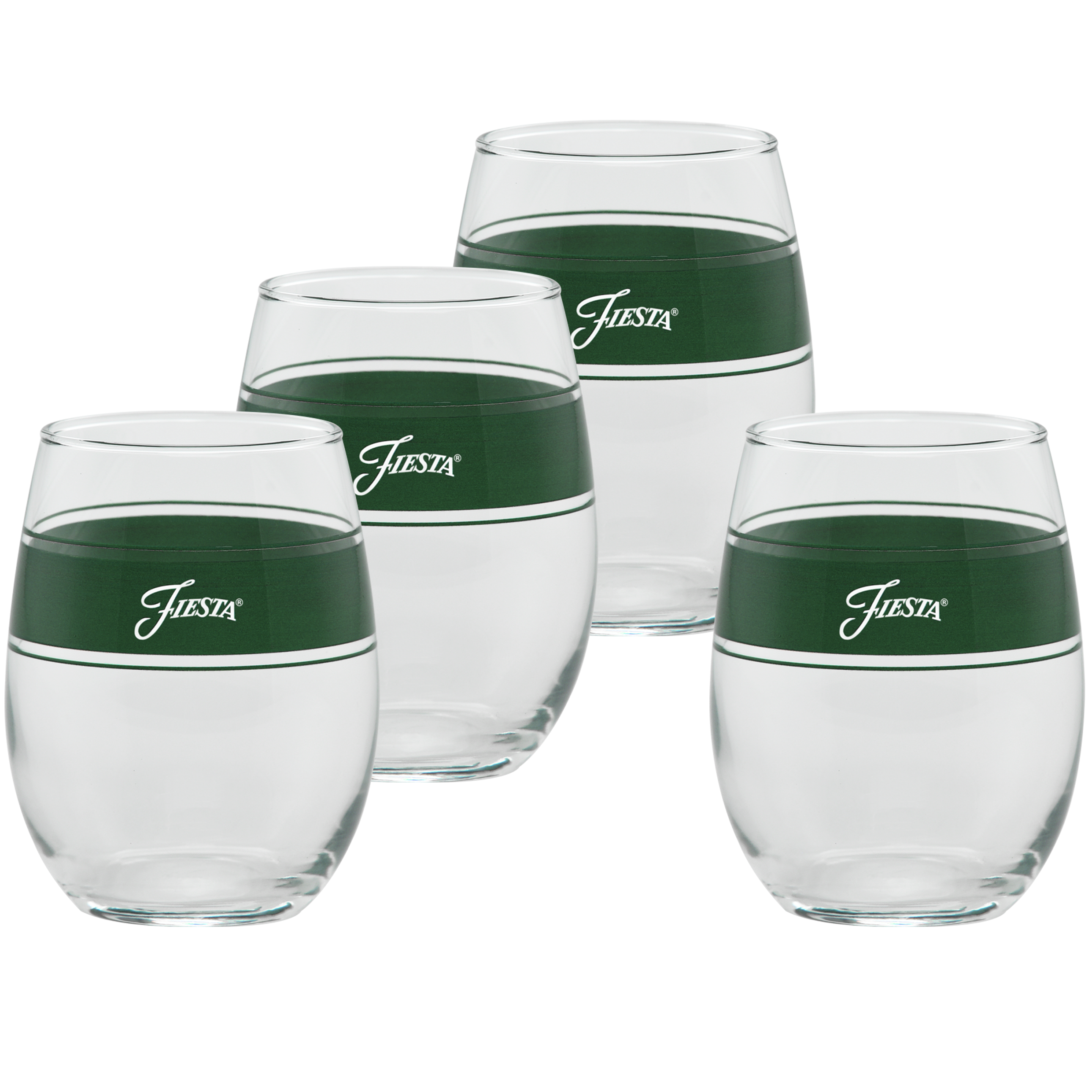 Fiesta Dinnerware - 15 oz. Fiesta® Frame Stemless Wine Jade, Set of 4