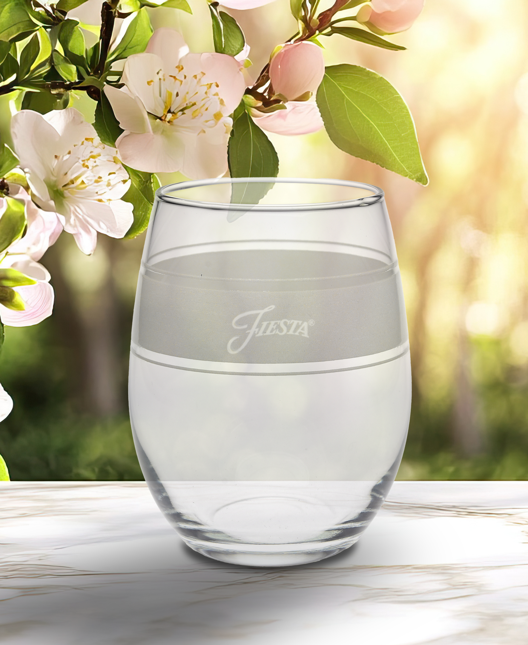 Fiesta Dinnerware - Linen 15 oz. Frame Stemless Glass, Set of 4 - Image 3