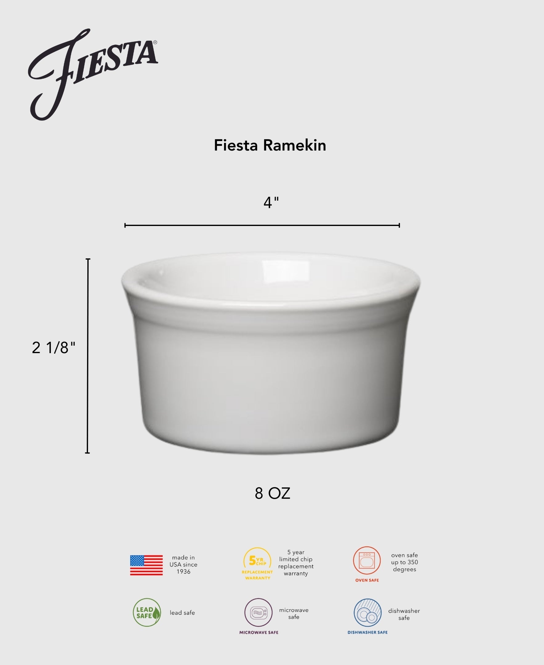 Fiesta Dinnerware - 8 OZ Ramekin 4 Inch Foundry - Image 2