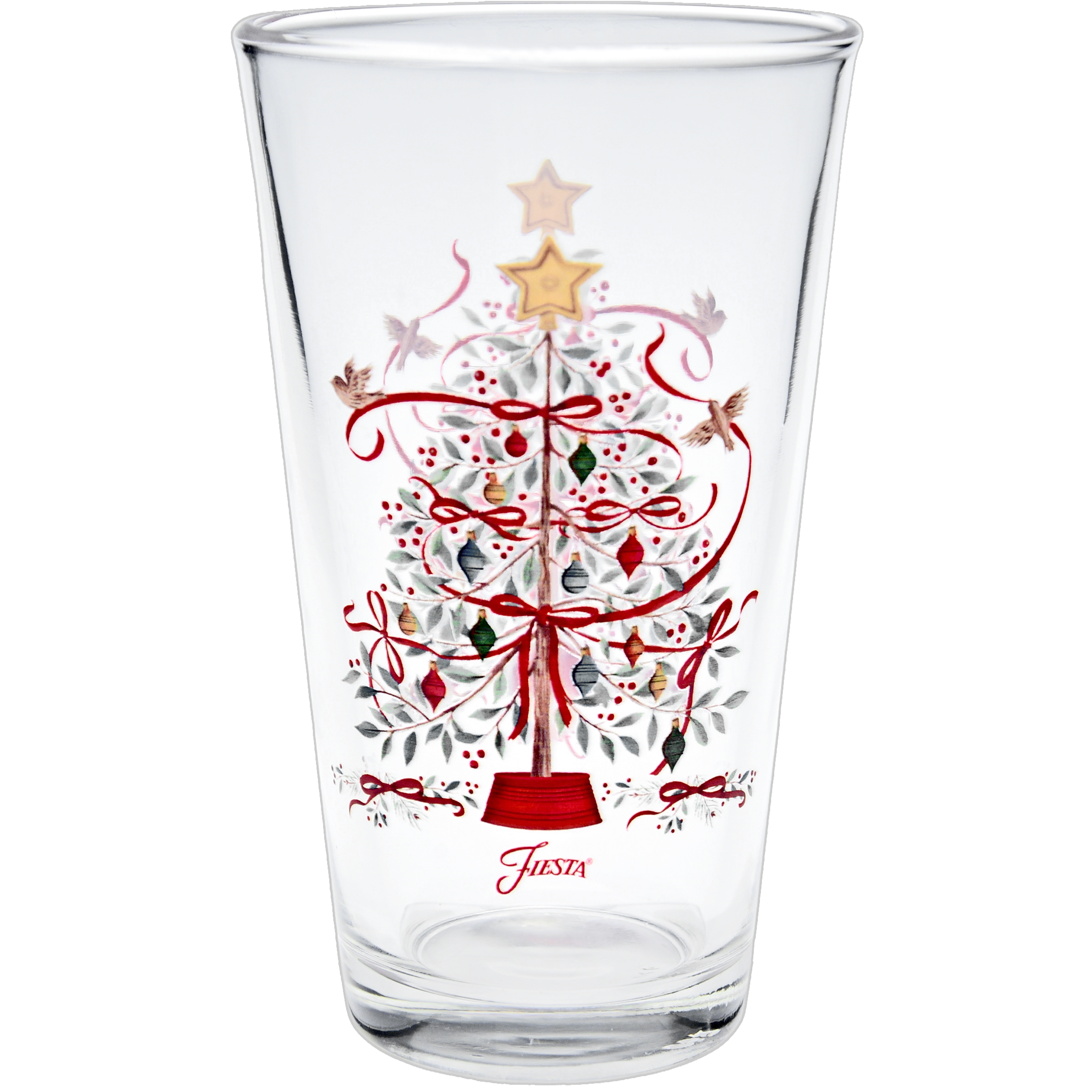 Fiesta Dinnerware - Holly Berry Christmas Tree 16 oz. Cooler Glass - Set of 4 - Image 3