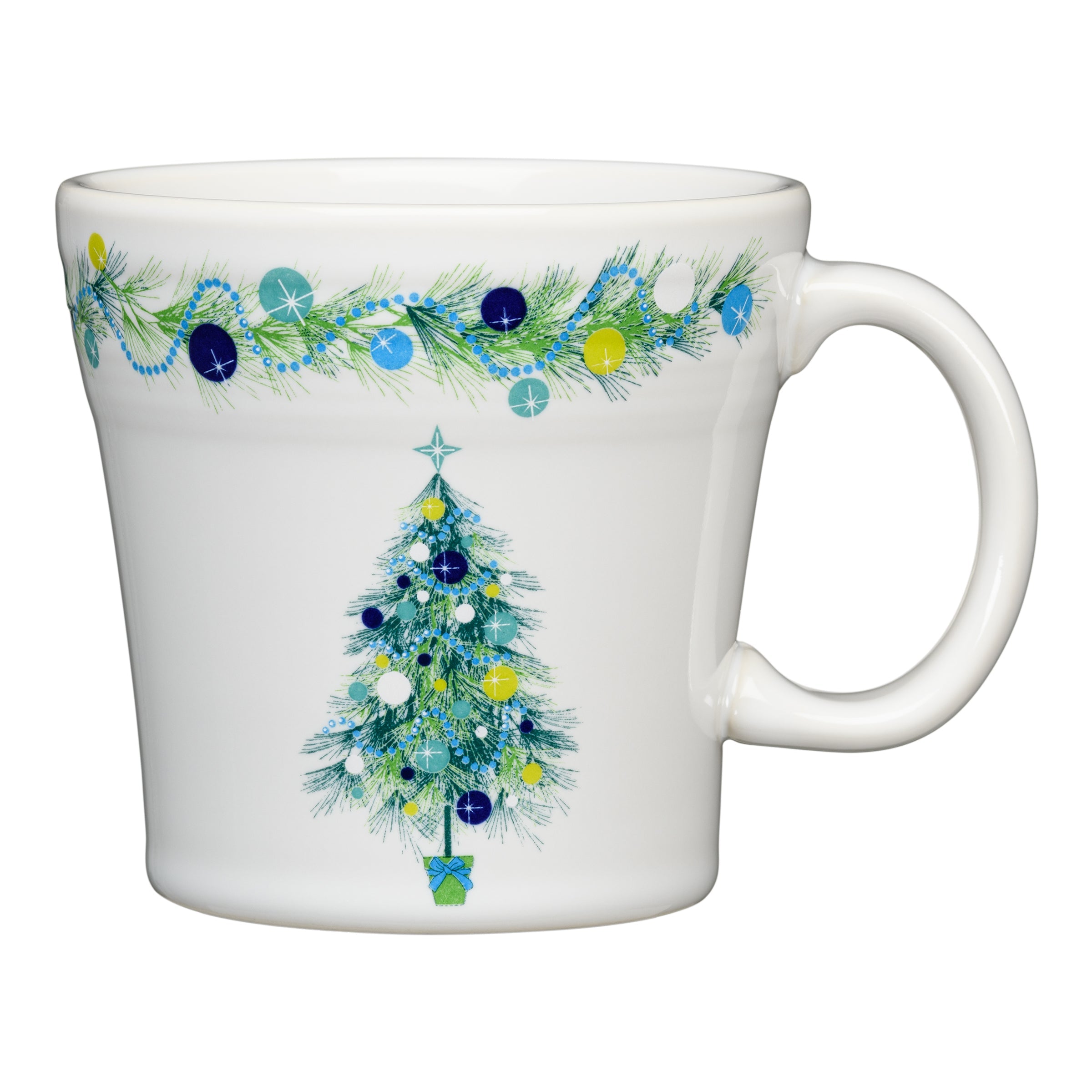 Fiesta Dinnerware - Blue Christmas Tree on White 15 OZ Tapered Mug