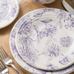 Alternative view of Fiesta Dinnerware - Botanical Floral Lavender Classic Rim 9 Inch Luncheon Plate