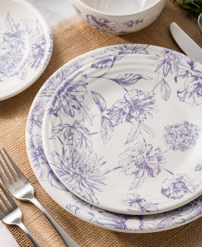 Fiesta Dinnerware - Botanical Floral Lavender Classic Rim 9 Inch Luncheon Plate - Image 2