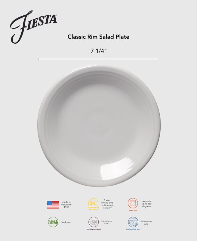 Fiesta Dinnerware - Botanical Floral Sky Classic Rim 7 1/4 Inch Salad Plate - Image 3