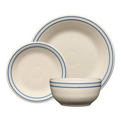 Fiesta Dinnerware - Americana Lapis Band Classic Bistro 3-Piece Place Setting, Service For 1