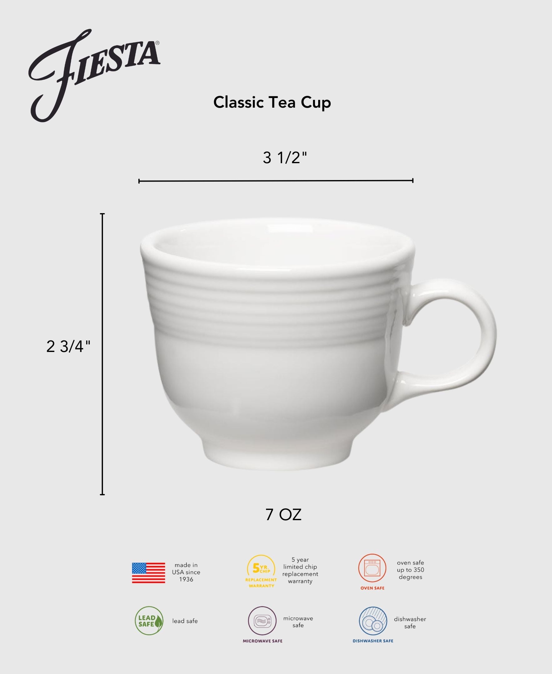 Fiesta Dinnerware - New Retired Classic 7 3/4 OZ Tea Cup - Image 9