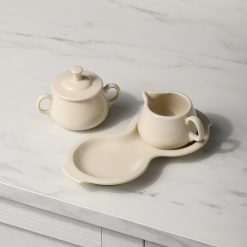 Alternative view of Fiesta Dinnerware - New Retired Linen 4-Piece Sugar Bowl and Creamer Set with Tray