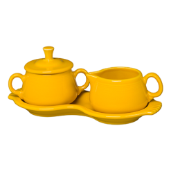 Alternative view of Fiesta Dinnerware - New Retired 4-Piece Sugar Bowl and Creamer Set with Tray