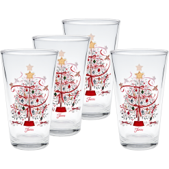 Fiesta Dinnerware - Holly Berry Christmas Tree 16 oz. Cooler Glass - Set of 4