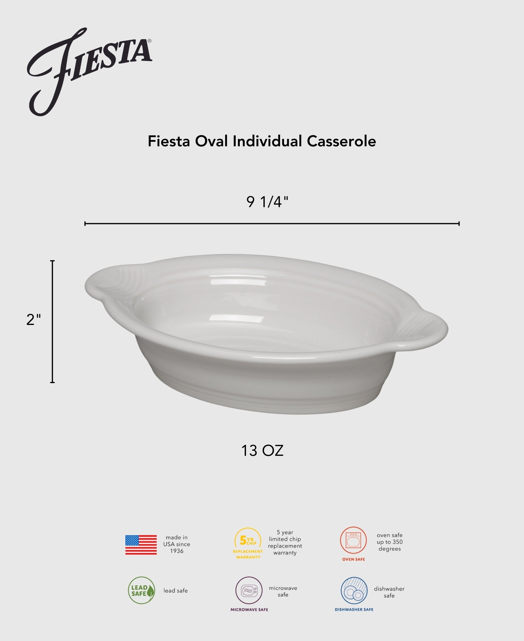 Fiesta Dinnerware - Fiesta 9 1/8 Inch Oval Individual Casserole 13 OZ - Image 7