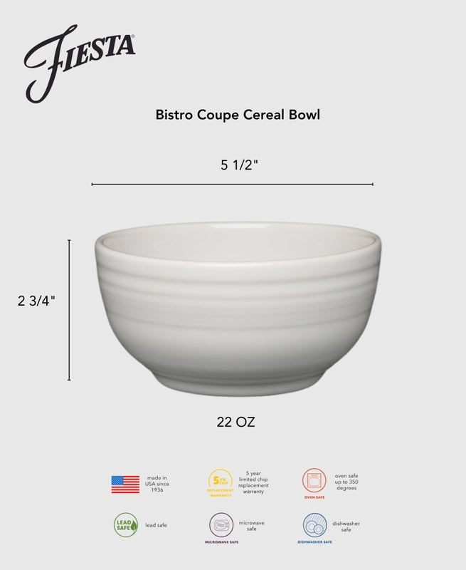 Fiesta Dinnerware - Botanical Floral Lavender Bistro Coupe 5 1/2 Inch Cereal Bowl 22 OZ - Image 4
